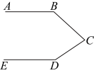 折线 A—B—C—D—E 中,AB 与 DE 平行,A 和 E 在左侧,C 在右侧,角 C 是角 BCD。
